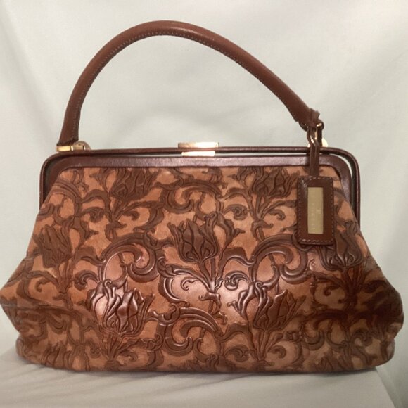 VINTAGE? El Portal Genuine Hand-Tooled Leather Handbag! - Picture 1 of 9